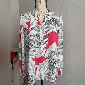 Alfani Pink and Black Floral Blouse